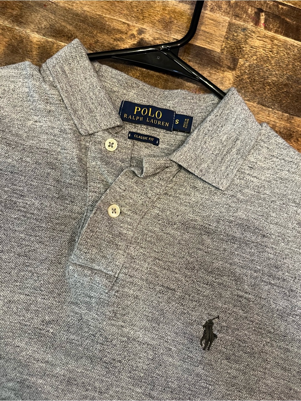 Men’s Polo by Ralph Lauren Heather Gray Marled Short-Sleeve Polo classic fit - Picture 2 of 2